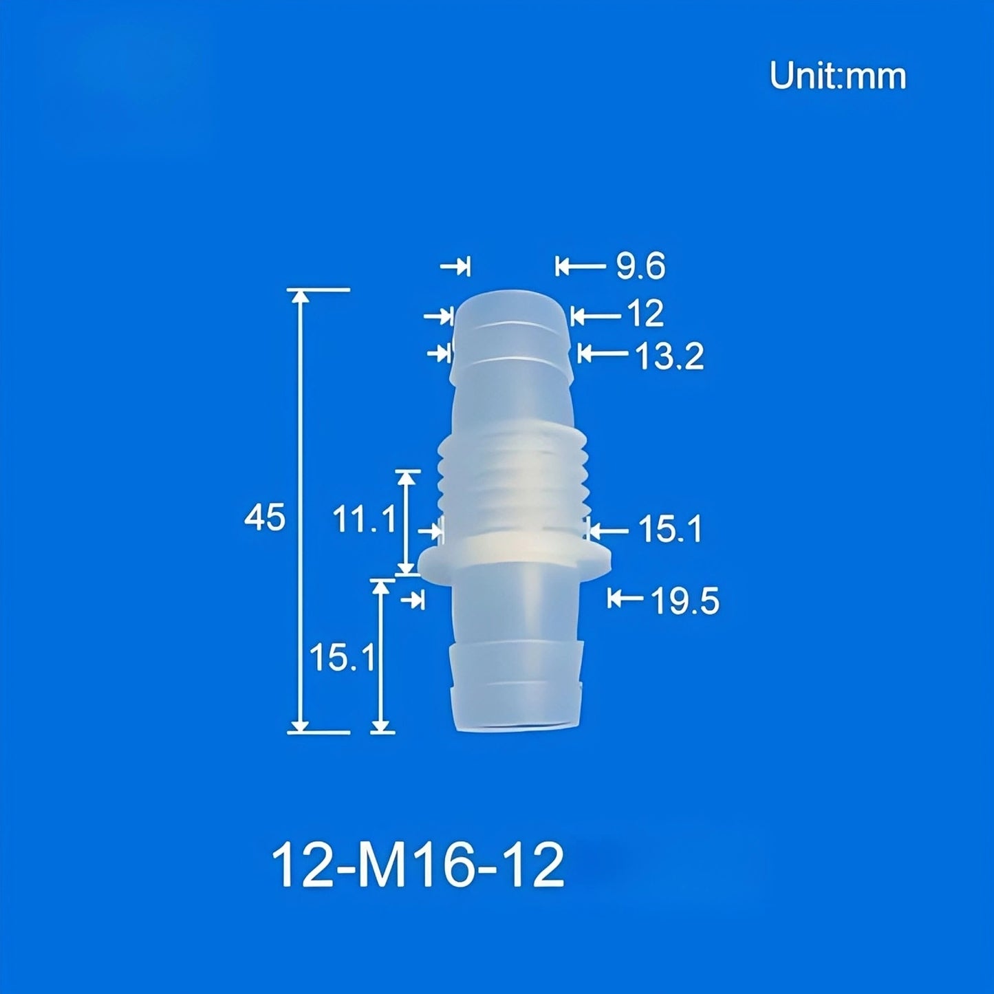 100/PK Bulkhead Tubing Fittings with Barb Thread Plumbing Irrigation Systems 5.6-12MM
