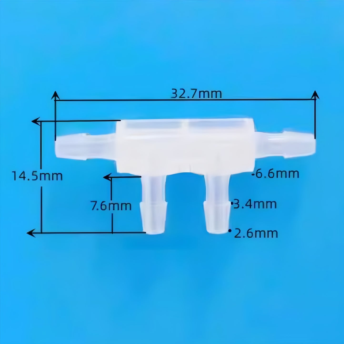4-Way Cross Pipe Fitting T-Splitter Union for Tubing ID 3.9-11.1mm PP