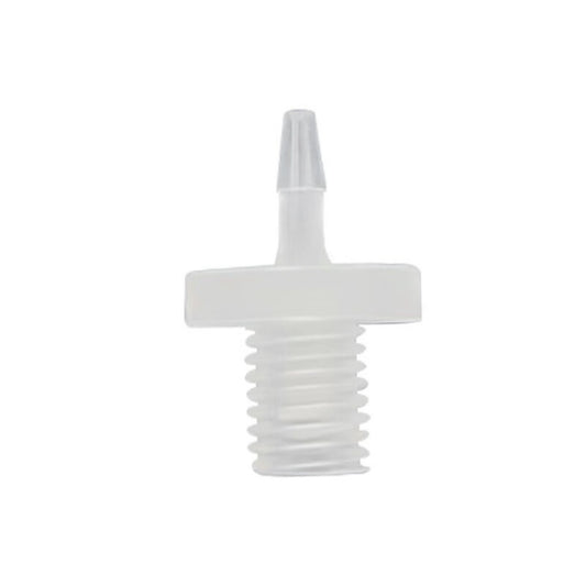 100/pk Thread Barb Adapter with Male Thread UNF 1/4″-28, Plastic PP