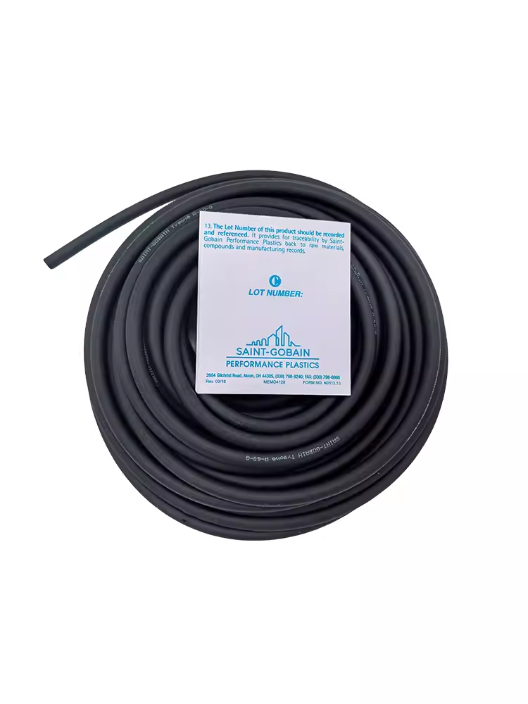 Saint-Gobain Tygon Norprene A-60-G black peristaltic tubing 1 meter coil with official lot number label, UV and ozone resistant ink transfer hose