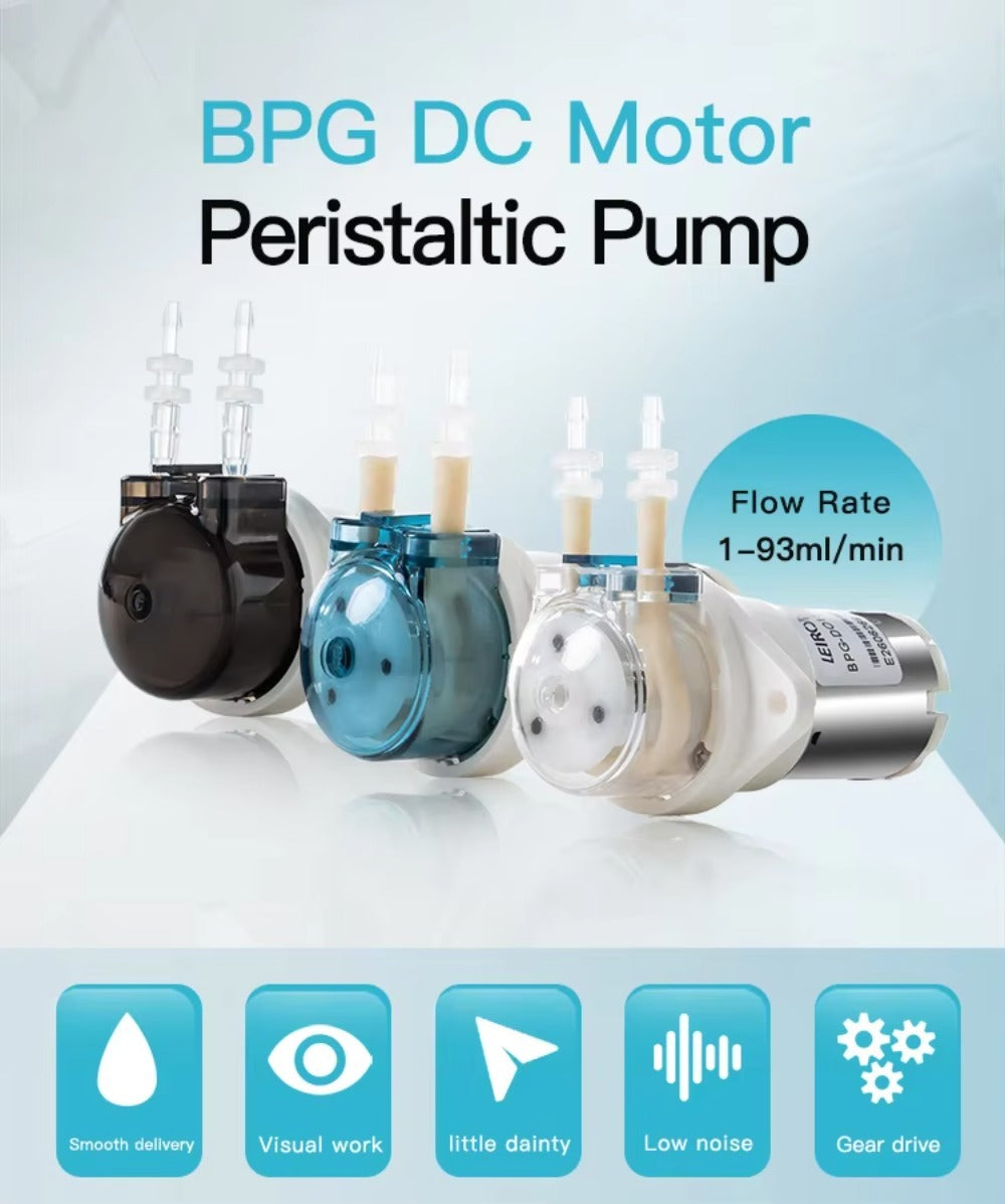 BPG Mini Metering Pump, Liquid Doing Pump with DC motor, 12V Mini Pump, 24V Peristaltic Pump