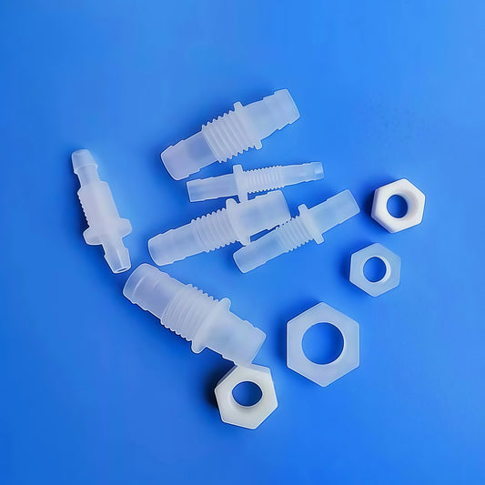 100/PK Bulkhead Tubing Fittings with Barb Thread Plumbing Irrigation Systems 5.6-12MM