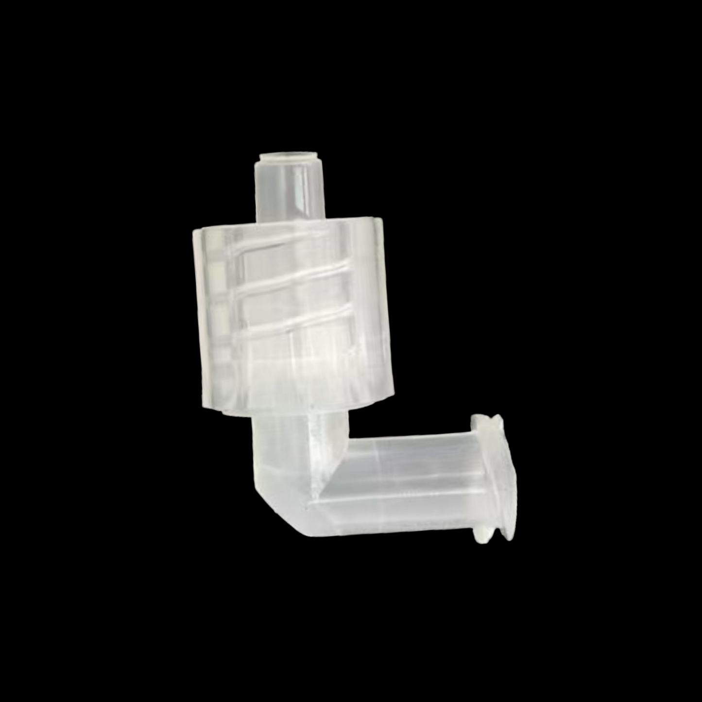 L-Type Elbow 90° Male Luer Lock to Female Luer Lock Connector — 360° Swivel, Lockable Luer Adapter for Medical, Lab & Fluid Transfer