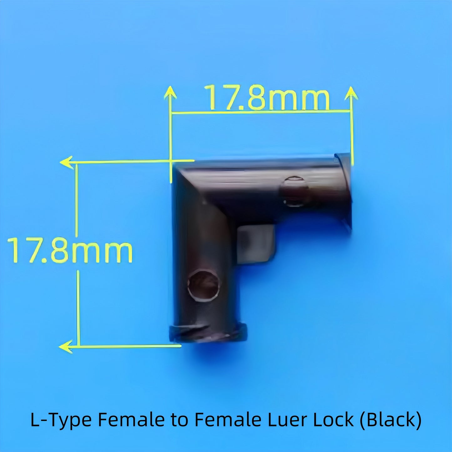 L-Type Female to Female Luer Lock Connector for Medical and Laboratory Use - Food-Grade PP, Leak-Proof