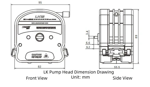 LK15 OEM Peristaltic Pump Head Accurate High Flow Compatible Tubing 13#、14#、19#、16#、25#、17#、18#