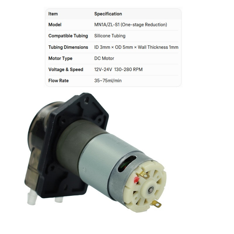 MN1A Compact Peristaltic Pump | Low-Pulse Precision Fluid Transfer, Flow Rate ≤135ml/min