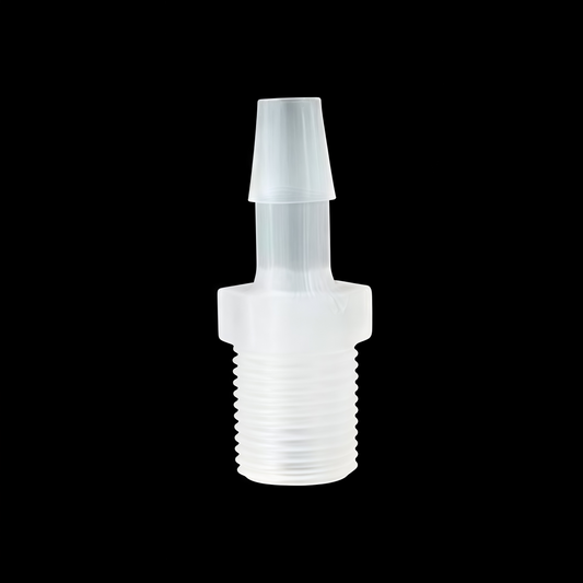 Plastic Threaded Barb Connector | Food-Grade PP 1/8NPT & 1/4NPT Male Thread Straight Pipe Fittings