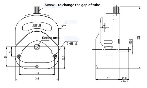 YZ35 Quick Tube Industrial Peristaltic Pump Head High Flow Large Volume ,Tubing 73# 82#