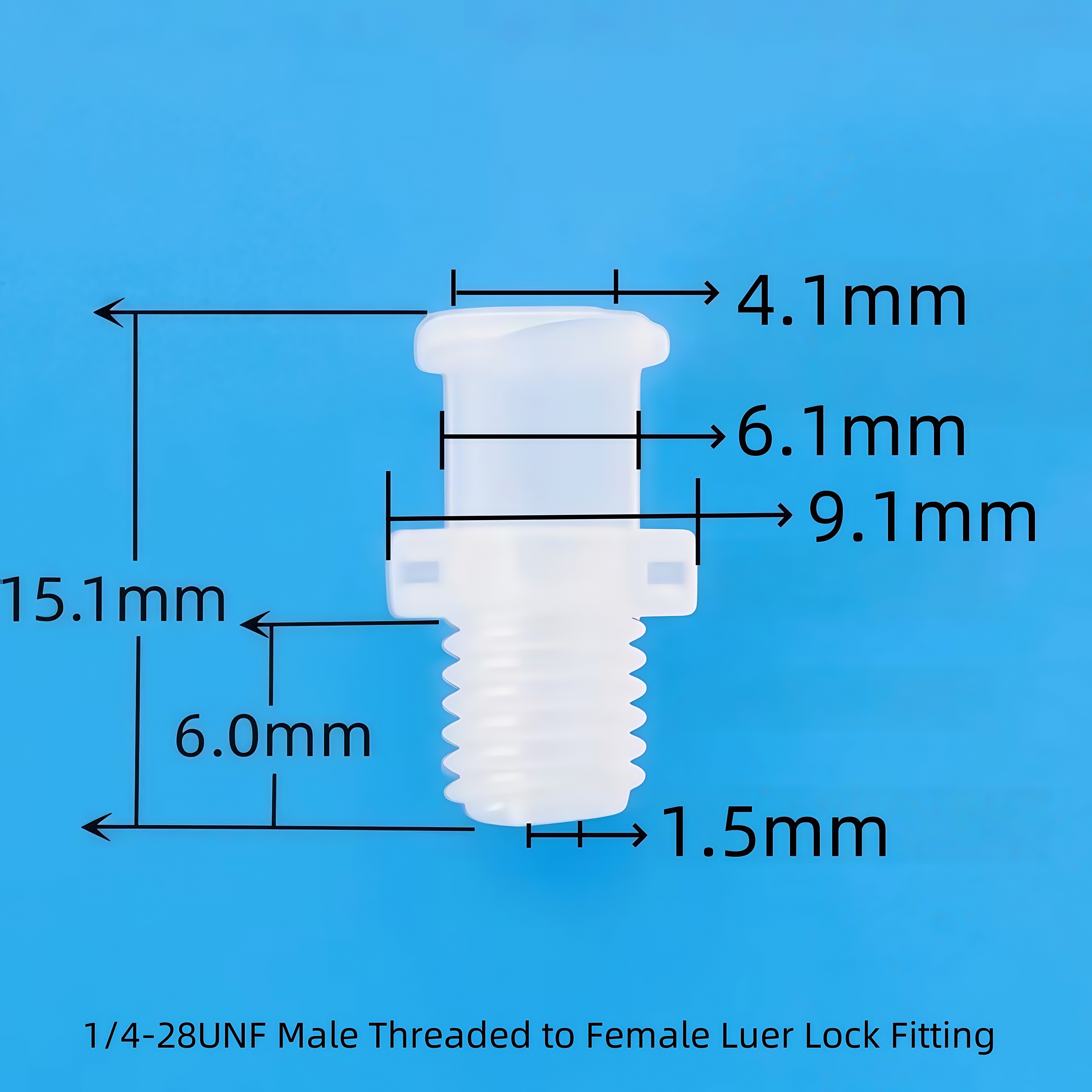 Female Luer Lock to 1/4-28 UNF Male Threaded Connector - ForeShine ...