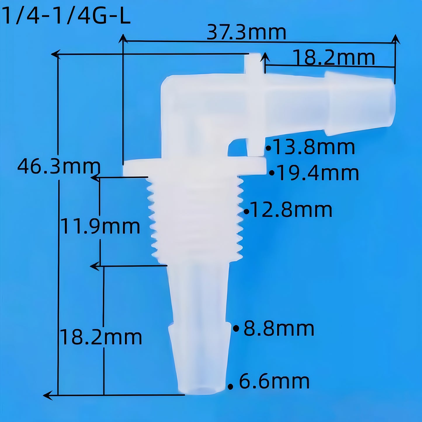 Barbed Bulkhead Hose Fitting — Panel-Mount Barbed Connector-Data Sheet (Food-Grade PP)