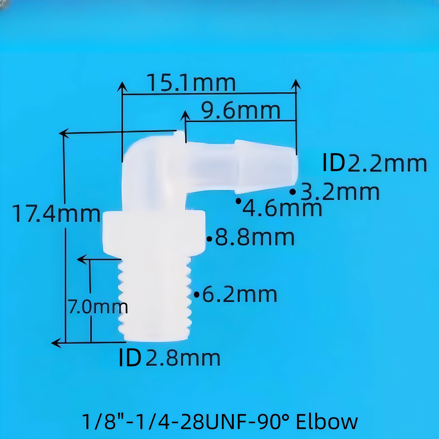 Plastic 90 Degree Male Thread to Barb Elbow Fitting | PP Hose Connector for Pipe and Tube