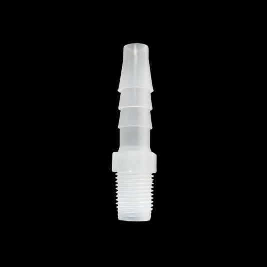 1/8G Male Thread Barbed Connector for Medical & Food Use, Food-Grade PP, Leak-Free & Durable