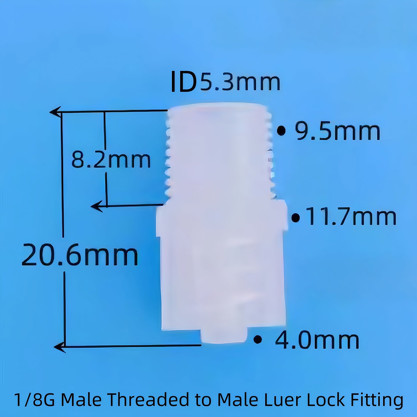 Male Luer to Male Threaded Connector - Food-Grade PP