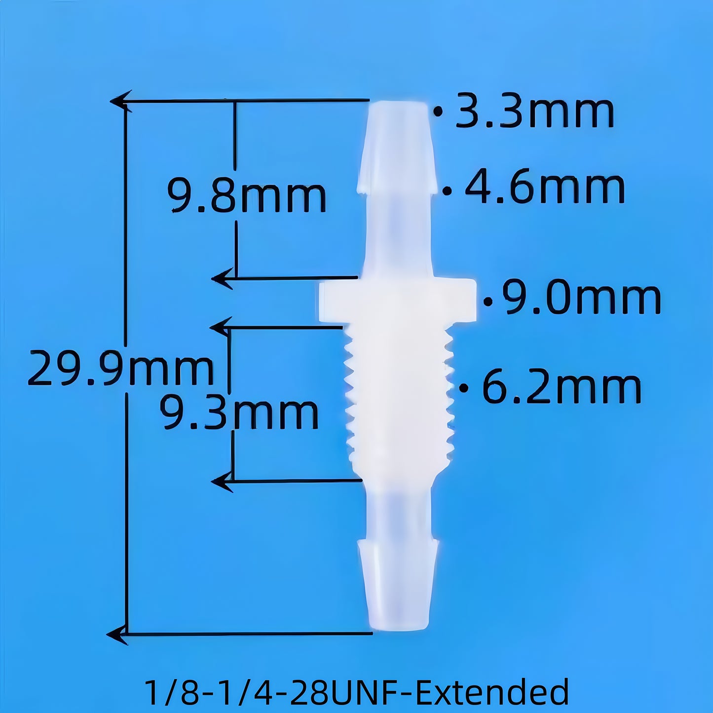 Barbed Bulkhead Hose Fitting — Panel-Mount Barbed Connector-Data Sheet (Food-Grade PP)