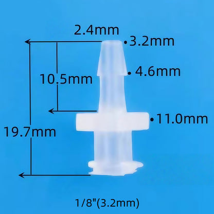 Female Luer Lock Plastic Hose Barb Connector 1/8 inch 3.2mm Natural Translucent PP Medical Laboratory Fluid Fitting

