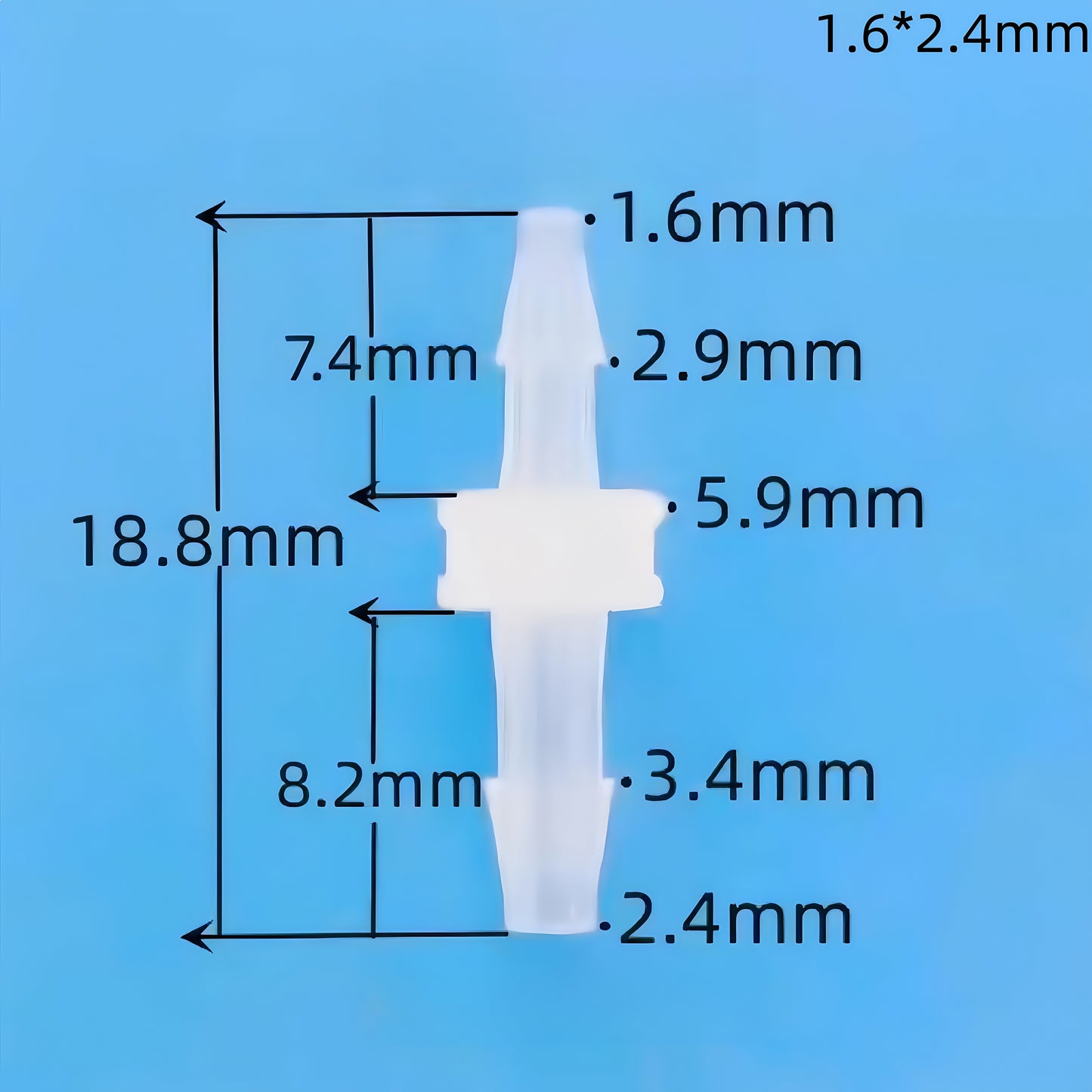 Reducer Tube Connectors Barb Fittings – Food‑Grade PP Plastic