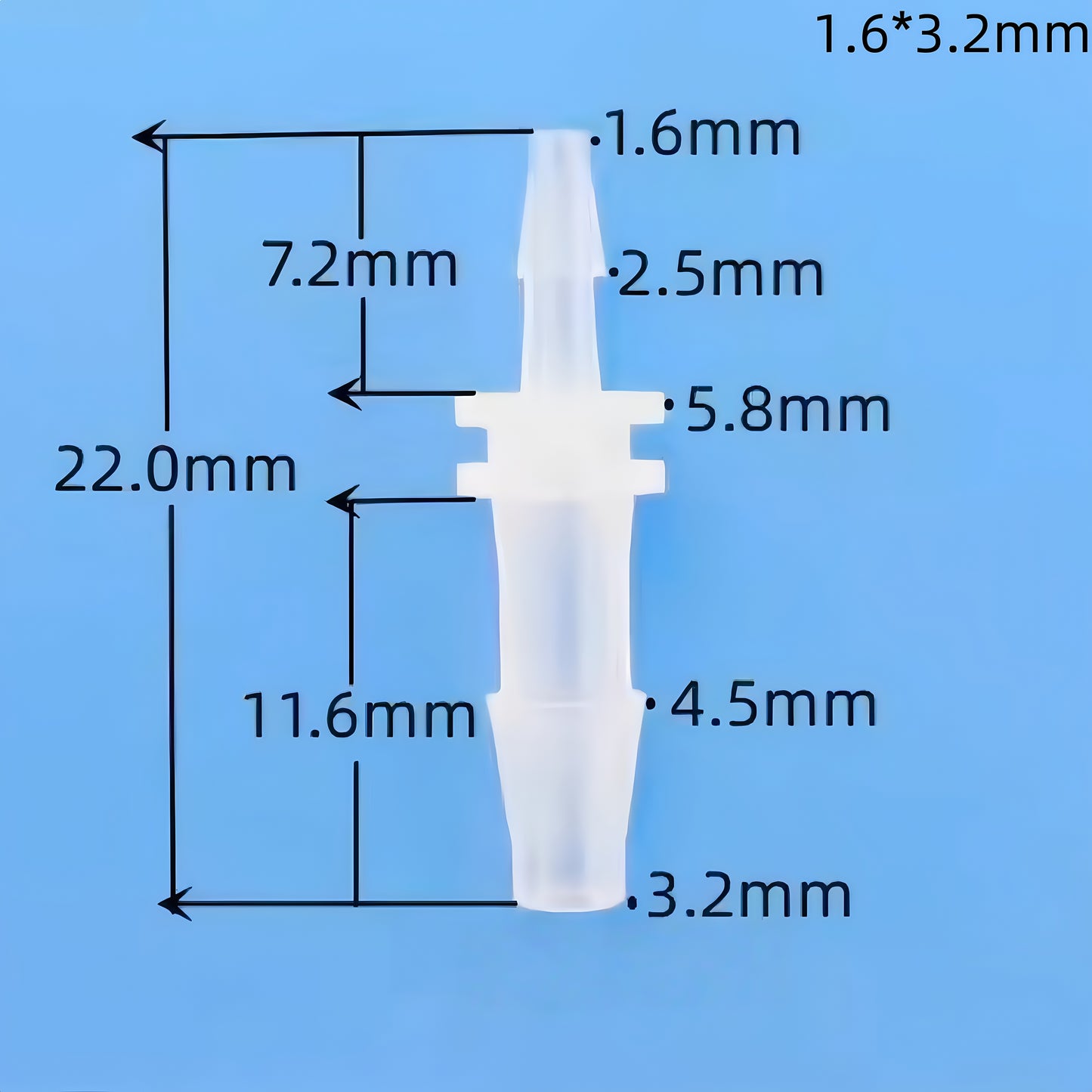 Reducer Tube Connectors Barb Fittings – Food‑Grade PP Plastic