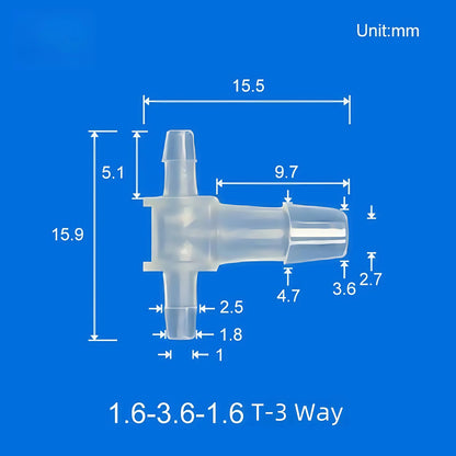 100pcs Barb Tee Reducing Adapter, 3-Way Barb Reducer Fittings, Plastic Hose Connectors