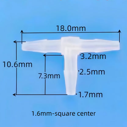 Equal Diameter T-Type Barbed Tee Connector – Durable PP Plastic Hose Joint for Secure and Leak-Free Plumbing