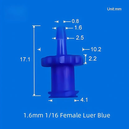 Food Grade PP Male Luer Lock Fittings,Female Luer Connectors 1/16 1/8 5/32 1/4