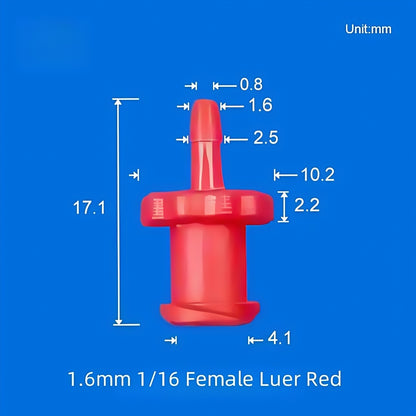 Food Grade PP Male Luer Lock Fittings,Female Luer Connectors 1/16 1/8 5/32 1/4