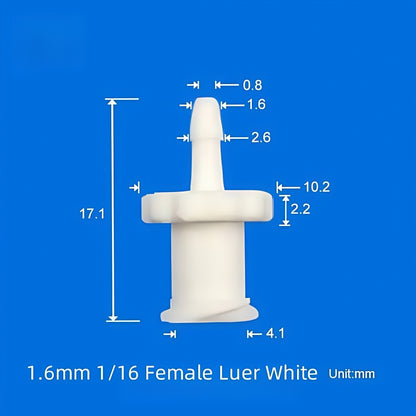 Food Grade PP Male Luer Lock Fittings,Female Luer Connectors 1/16 1/8 5/32 1/4