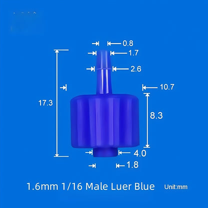 Food Grade PP Male Luer Lock Fittings,Female Luer Connectors 1/16 1/8 5/32 1/4