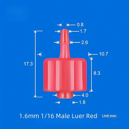 Food Grade PP Male Luer Lock Fittings,Female Luer Connectors 1/16 1/8 5/32 1/4