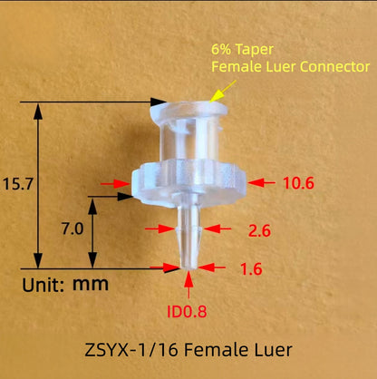  PC Female Luer Lock to Barb Connector 