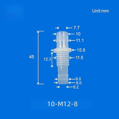 100/PK Bulkhead Tubing Fittings with Barb Thread Plumbing Irrigation Systems 5.6-12MM