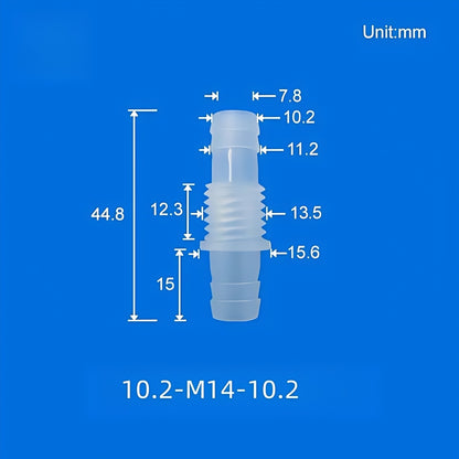 100/PK Bulkhead Tubing Fittings with Barb Thread Plumbing Irrigation Systems 5.6-12MM
