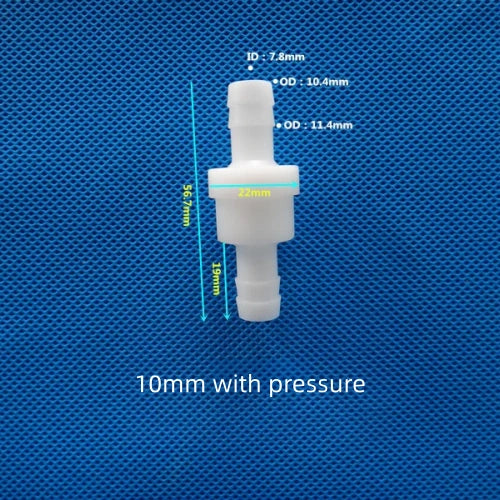 10mm Plastic One-Way Check Valve with Pressure Spring Barb Fitting Water Gas Control
