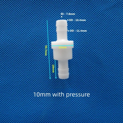 10mm Plastic One-Way Check Valve with Pressure Spring Barb Fitting Water Gas Control

