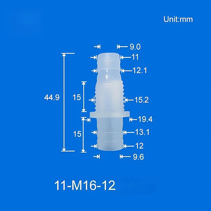 100/PK Bulkhead Tubing Fittings with Barb Thread Plumbing Irrigation Systems 5.6-12MM