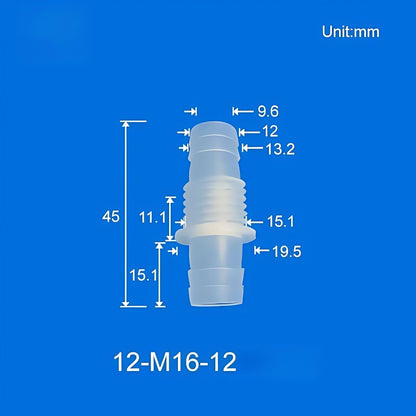 100/PK Bulkhead Tubing Fittings with Barb Thread Plumbing Irrigation Systems 5.6-12MM