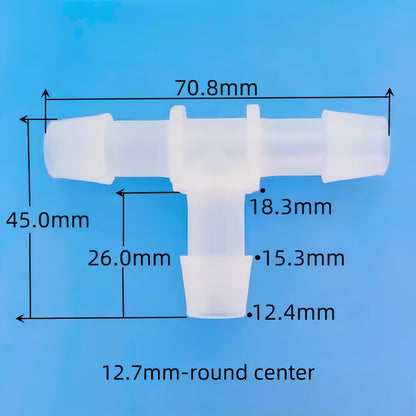 Equal Diameter T-Type Barbed Tee Connector – Durable PP Plastic Hose Joint for Secure and Leak-Free Plumbing