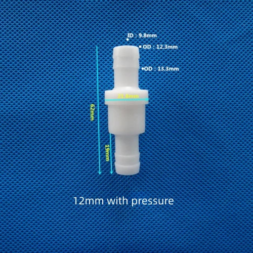 12mm Plastic One-Way Check Valve with Pressure Spring Barb Fitting Water Gas Control

