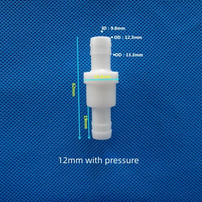 12mm Plastic One-Way Check Valve with Pressure Spring Barb Fitting Water Gas Control
