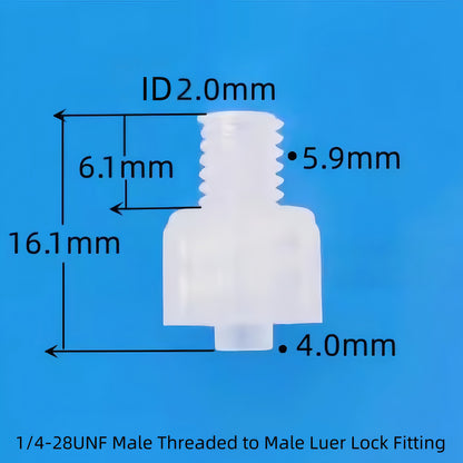 Male Luer to Male Threaded Connector - Food-Grade PP