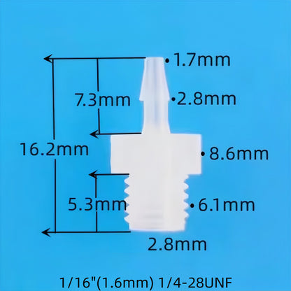 1/4-28 UNF Male Threaded Straight Hose Barb Connector