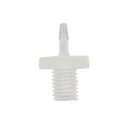 100/pk 1/4"-28 UNF Male Thread to Barb Adapter/Connector-Food Grade Natural PP
