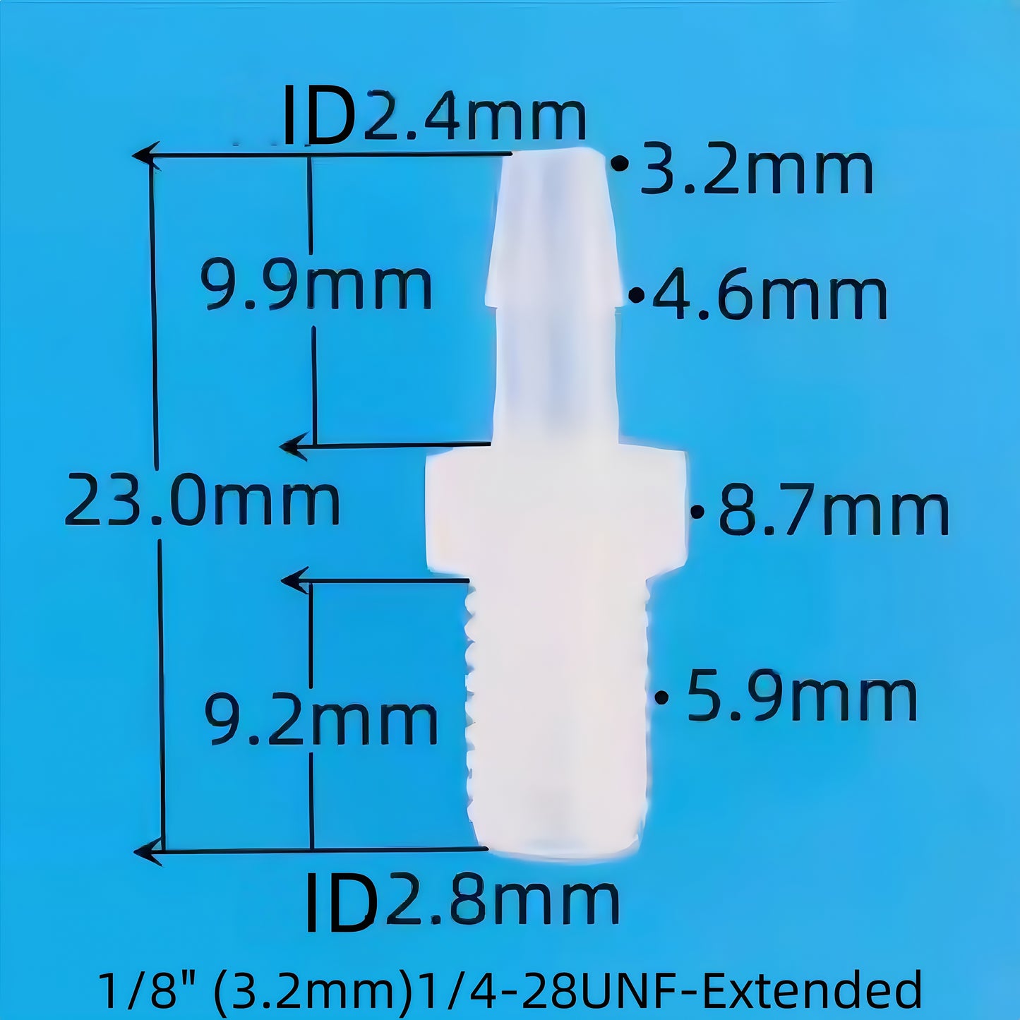 1/4-28 UNF Male Threaded Straight Hose Barb Connector