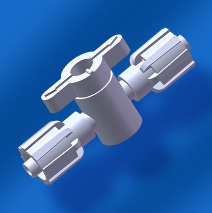 2-Way Luer Stopcock, Dual Male Luer Coupler, Medical-Grade PP, 10/pk