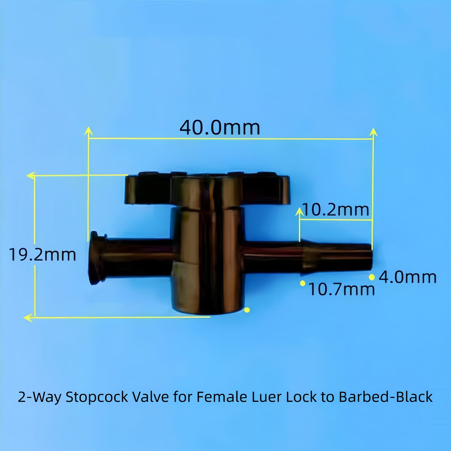 2-Way Stopcock for Female Luer Lock to Barbed: Medical Polypropylene Valve for Precise Fluid Control