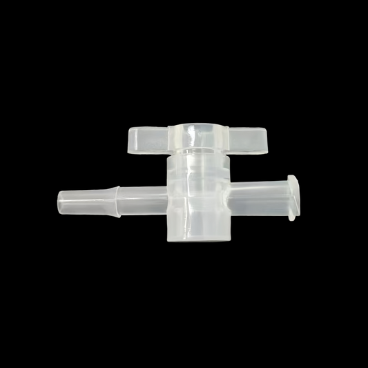 2-Way Stopcock for Female Luer Lock to Barbed: Medical Polypropylene Valve for Precise Fluid Control