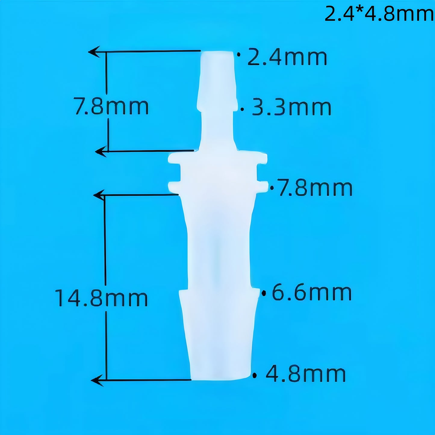 Reducer Tube Connectors Barb Fittings – Food‑Grade PP Plastic