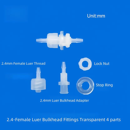 10 /pk Luer Bulkhead Panel Connector PP Food grade Plastic Panel Mounting Tube Connector