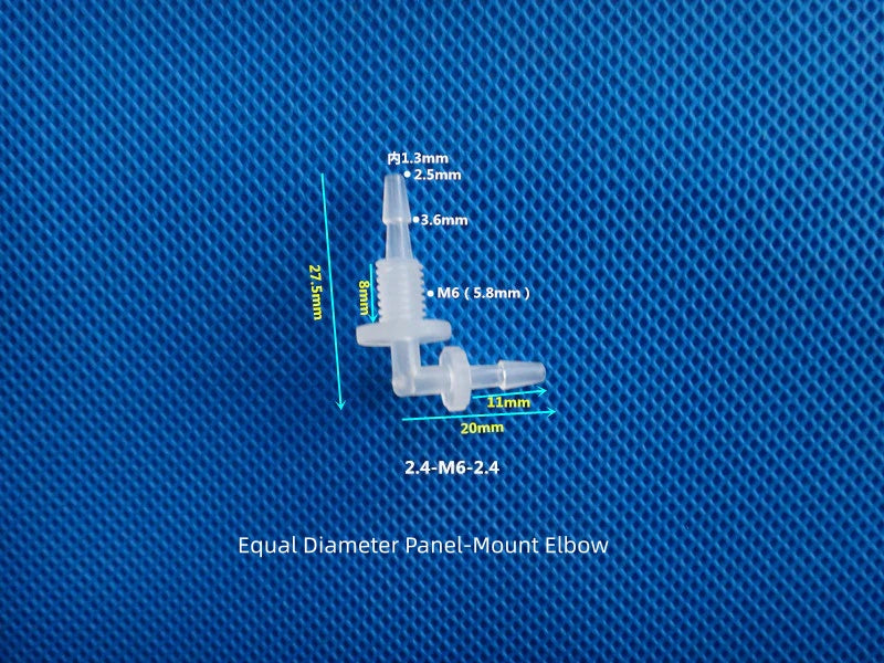 L Elbow Bulkhead Fittings, Elbow Hose Connector Panel Mounting Fittings PP