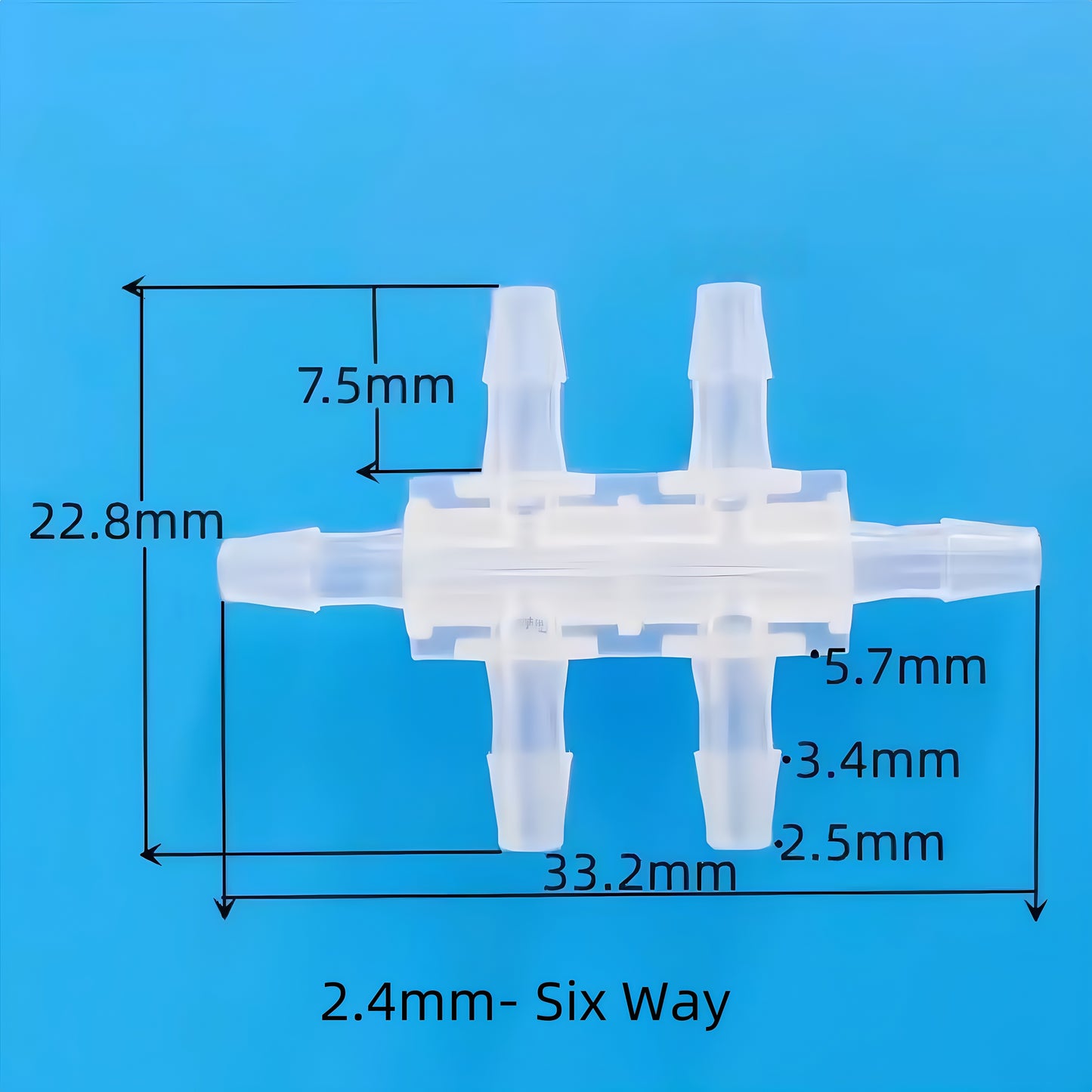 Multi Way Six Ports Barb Fittings, Plastic Barbed Connectors