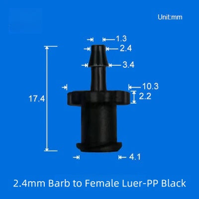 Colorful Luer to Barbed Fittings Luer Lock Barb Tubing Connector Hose 1/16 to 1/4 etc ,PP